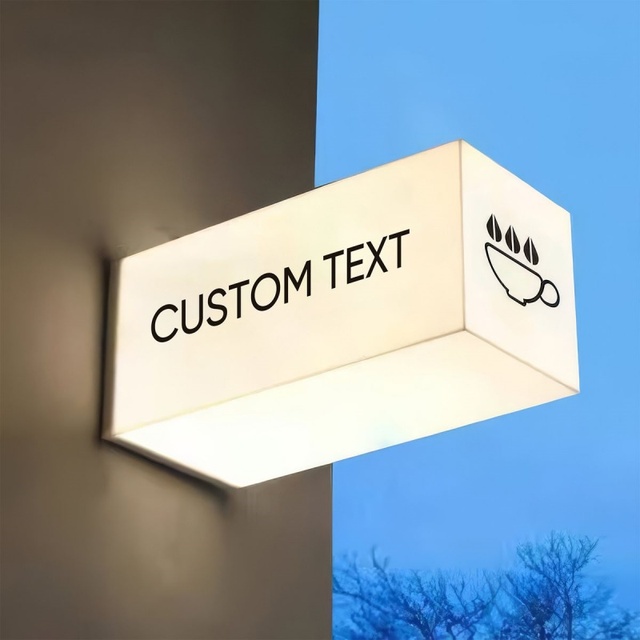 Acrylic Cube Blister Light Box Poster Hanging Decorative Led Illuminated Board Advertising Display Pub Salon Mark Weatherproof