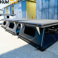 Huntoo - Carpa de Viaje Plegable Tipo Pop-Up, Remolque para Acampar, Cubierta Rígida para Camioneta, Cubierta de Aluminio para la Plataforma de una Camioneta F150