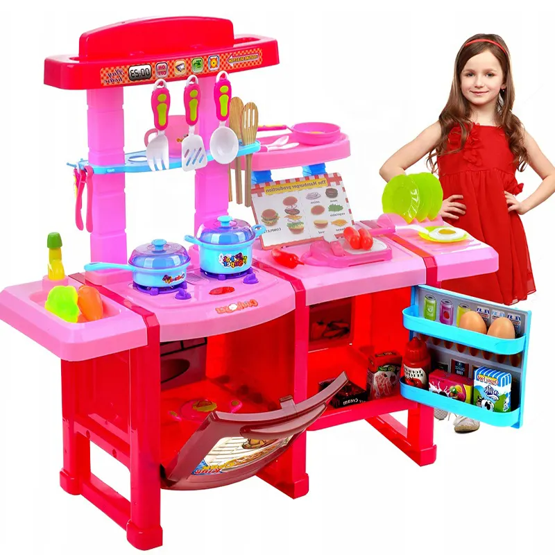 Bermain Rumah Pretend Berpura-pura Bermain Peralatan Makan Set Memasak Anak-anak Kitchen Set Mainan untuk Anak Perempuan Mainan Berpura-pura Bermain