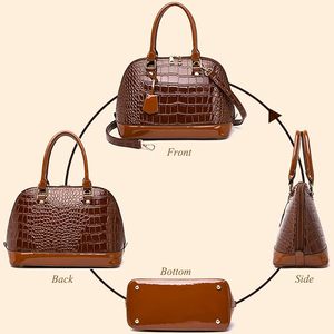 Sacs à main en cuir PU à motif crocodile pour femmes, sacs à bandoulière de créateur pour femmes, pochette portefeuille sac à main - Product Image 3