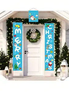 New Christmas Decorations Christmas Couplet Hanging Cloth Festival Wall Cloth Door Hanging Decorations