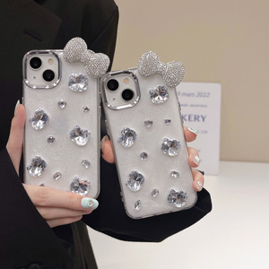 Ins 3D dễ thương Kitty Silicone điện thoại di động Trường hợp với nhỏ giọt keo thiết kế tương thích với 11 12 13 14 cộng với 15 16 Pro cộng với Cover quay lại - Product Image 2