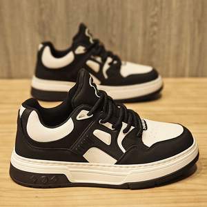 Men's Shoes-2025 New Autumn/winter/spring High-end Versatile Black and White Argyle-patterned <b>Slip</b>-<b>on</b> <b>Sneakers</b> for Students - Product Image 1