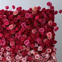 Mur de fleurs artificielles en soie 5D fait main, roses réalistes, 2,4 m de haut, roses au toucher réel, respectueuses de l'environnement, pour arrière-plan de mariage en extérieur