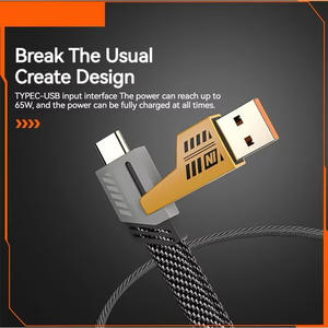 Cable USB 4 en 1 de Carga Súper Rápida 6A, PD 65W, Tipo-C a Tipo-C, Multifunción, 2 con 2 Cables para Teléfono Móvil - Product Image 3