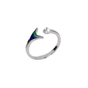 Bague ouverte en argent S925 pour femme, réglable, accessoires de perles DIY avec support vide, taille 115, forme de numéro, incrustation - Product Image 5