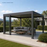Gazebo de jardin avec structure en alliage d'aluminium thermolaqué et panneaux de toit résistants aux UV