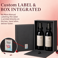 Boîte à vin en papier rigide recyclable de luxe avec étiquettes anti-contrefaçon, emballage cadeau personnalisé pour whisky et bière, impression offset OEM