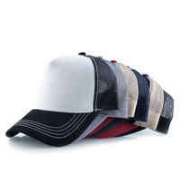Vente en gros à bas prix 100% polyester chapeaux hommes sublimation maille casquette de baseball blanc camionneur chapeau avec Logo