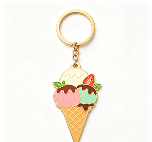 Custom Enamel Ice Cream Key Chain Zinc Alloy Metal <b>Keyring</b> Kawaii Promotional Souvenir Gift - Product Image 3