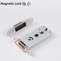 Ensemble de serrures de porte magnétiques silencieuses au design moderne, poignée à levier pour la confidentialité, serrure de porte en zinc pour chambre intérieure, serrure de porte sans clé