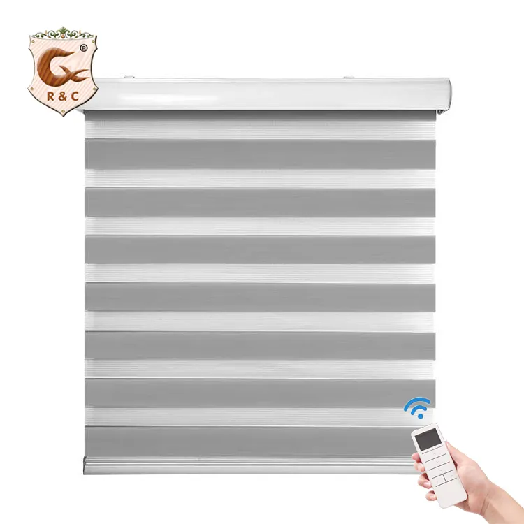 Wholesale Modern Motorized Customize Zebra Blind Day And Night, High Quality 100% Polyester Fabrics/