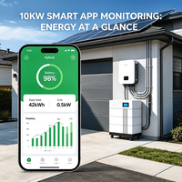 Système solaire hybride 10 kW avec surveillance par application intelligente et stockage de batteries LiFePO4 empilables