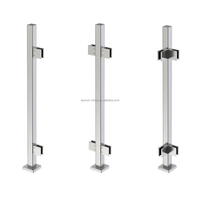 Rampe en verre avec poteaux carrés en acier inoxydable, design moderne, résistant à la rouille, garantie 5 ans pour balustrades de balcon et rampes d'escalier