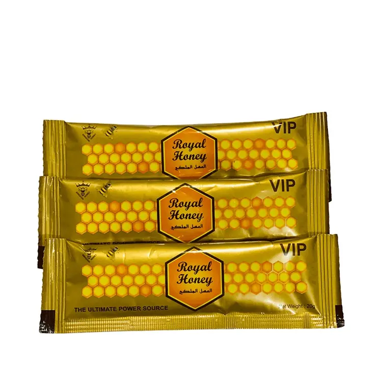 Custom Printed Royal Honey sachet 10g 20g Roll Stock Aluminium Foil Sachet Plastic Snack Packaging Roll Film Wrapper