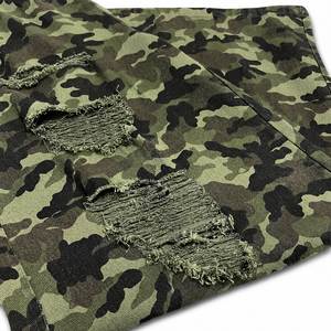 Men's Camouflage Harem Pants <b>Elastic</b> <b>Waist</b> Multiple Pockets Distressed Street Style Casual <b>Trousers</b> Autumn Wear - Product Image 5