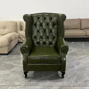 Fauteuil en bois sculpté à la main de style italien, mobilier de salon, fauteuil de luxe en cuir pour une personne, canapé cigare, chaises de détente - Product Image 3