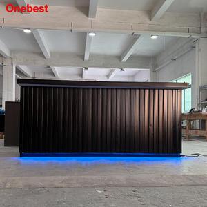 Bancone <span class=keywords><strong>Bar</strong></span> in Superficie Solida Nera con Luci LED RGB per Casa/Cucina/Hotel e Ristorante - Vendita Speciale - Product Image 2