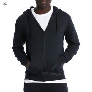 Vente en gros Sweat à capuche tendance de style moyen pour hommes, couleur contrastée, jeunesse, ample, décontracté, brodé, anti-rétrécissement, anti-rides, tricoté uni - Product Image 1