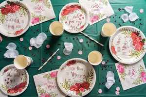Moderno Juego de 144 Piezas para Fiesta de Té con Diseño Floral, Sirve para 24 Personas, Incluye Platos Desechables de Papel Floral, Servilletas, Vasos y Cubiertos - Product Image 5