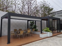 Lames d'ombrage extérieures en aluminium motorisées, étanches, pour projets de façade architecturale, systèmes de toiture, jardins extérieurs, patios, éclairage LED
