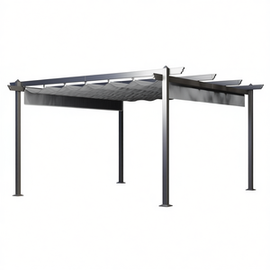 Pergola Retrattile con Tenda, Riparo Esterno, Struttura in Alluminio, Parasole da Giardino e Patio, Schermo per la Privacy, Design Contemporaneo - Product Image 1