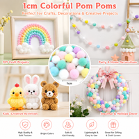 500 pièces de pompons en polyester colorés de 1 cm, mini-boules en feutre pour décorations de mariage, accessoires pour cheveux, projets d'artisanat
