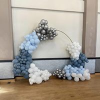 Lot de 100 ballons bleus transparents et blancs de 12 pouces pour la décoration de fête prénatale, révélation du sexe et anniversaire
