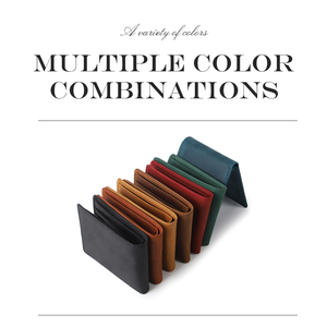 <span class=keywords><strong>Portefeuille</strong></span> bifold en <span class=keywords><strong>cuir</strong></span> Crazy Horse léger, élégant et vintage, fait main, très apprécié, pour <span class=keywords><strong>homme</strong></span>, usage quotidien - Product Image 2