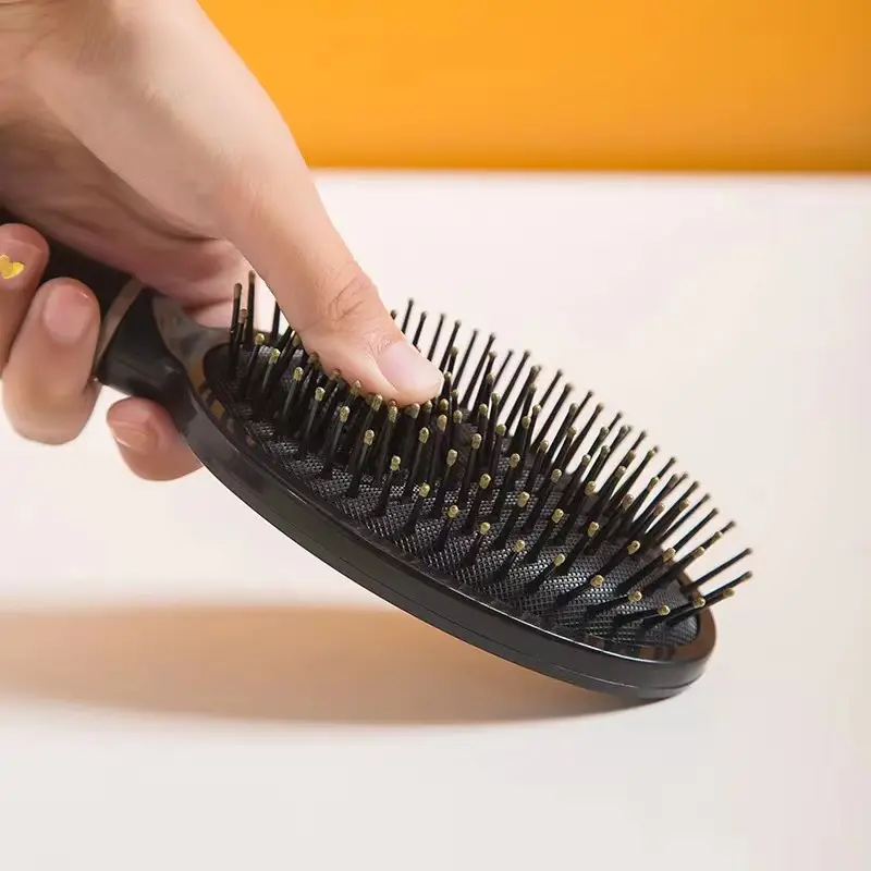 High quality black air cushion massage set hair brush ABS rib comb salon curly hair brush for women