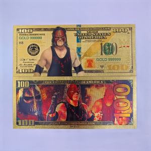 ธนบัตรจำลองเคลือบทองสองด้าน วัสดุ PET แบบขายส่ง ชุดรวม นักมวยปล้ำ ดารา ของสะสม ตั๋ว 100 ดอลลาร์ สำหรับแฟนๆ - Product Image 2
