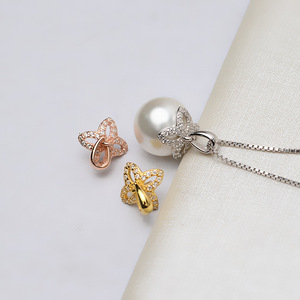 Pendentif Baotou en argent et or S925, pendentif en perle 8-9, plateau vide pour bijoux DIY, semi-fini, 780-accessoires et composants de bijoux - Product Image 2