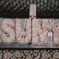 Pendentif lettre en moissanite or rose SUNNY, taille baguette, serti en canal, breloque de luxe, pendentif unisexe