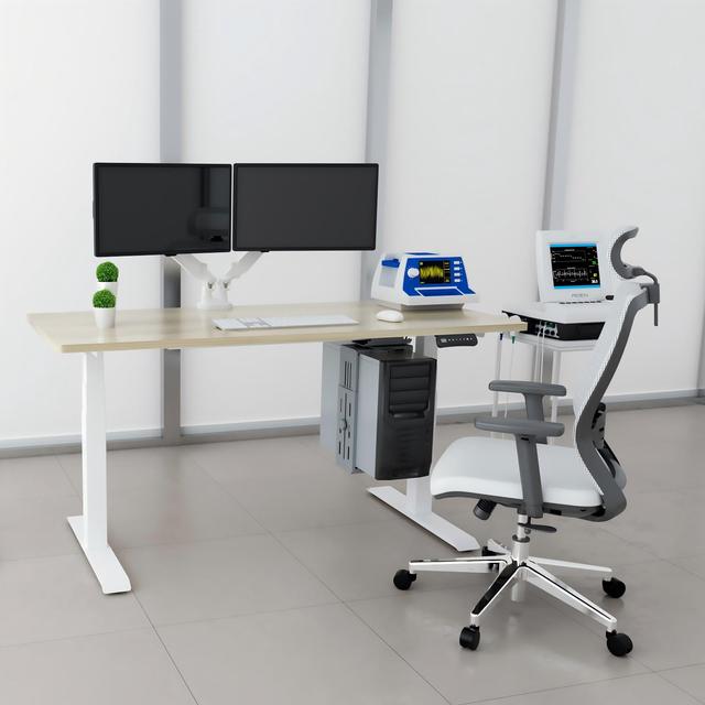KALN Modern Customized Adjustable Height Standing Desk Melamine Wood Panel Top Sit Stand Office Computer Desk Commercial Use