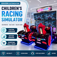 Simulateur de course pour enfants à monnayeur, station de jeu bilingue anglaise pour deux joueurs, construction métallique, garantie 1 an pour les parcs d'attractions
