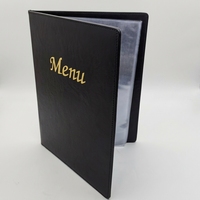 Porte-menu en PU noir gaufré personnalisé avec logo doré, classeur de liste de vins, porte-factures de restaurant, format A4 A5, utilisation hôtelière