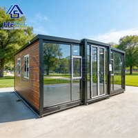 Maison préfabriquée en acier de 20 pieds ou 40 pieds, extensible, avec 1, 2, 3, 4 ou 5 chambres, jardin, petit logement, villa