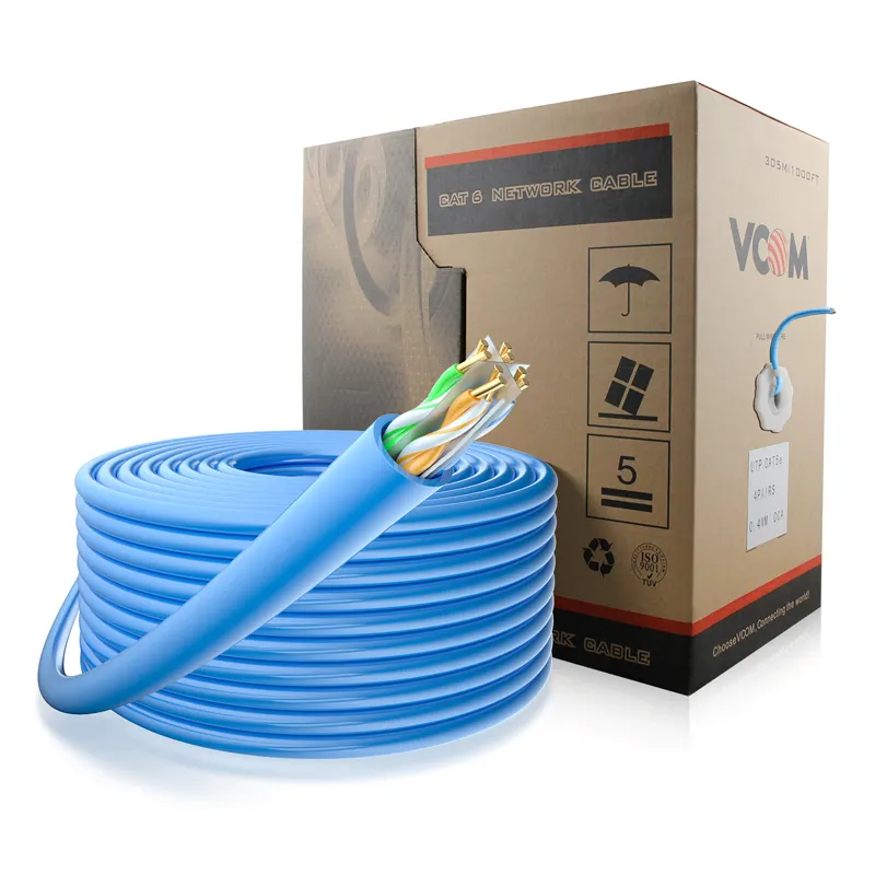 VCOM UTP-Kabel Cat6 305m 1.000ft 0,57mm CCA 4-Pair-Netzwerk Lan Ethernet-Kabel Rolle Kommunikationskabel