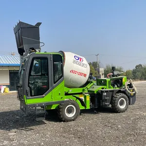 Small 0.5 / 0.8 Cubic Meters Self Punking Mobile Self Loading Concrete Mixer Trucks Manufacturer Provided