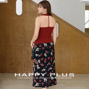 Camisola Halter Runqi N9277 para Mujer, Color Sólido, Tejido de Viscosa Suave, Talla Grande, Camiseta Interior, Rojo, Negro - Product Image 3