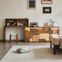 Coiffeuse en bois massif, style moderne et épuré, pour chambre à coucher, extensible, petite, avec tiroirs d'angle, style bois naturel, tendance