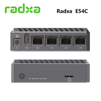Carte de développement informatique Radxa E54c Ai Edge Network Computer, Rockchip RK3582 Dual A76 et Quad A55, NPU 5 TOPS, 4x GBE, NVMe