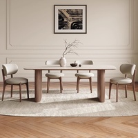 2025 Vintage en bois massif Table à manger chaise ensemble noyer couleur rectangulaire roche dalle moderne petit appartement maison fer pour hôtels