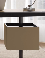Scrivania da Ufficio Moderna in Acciaio con Prese di Corrente e Porte USB Integrate, Gestione Cavi, Scrivania per Computer per Ufficio Domestico