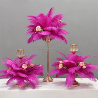 Plumes d'autruche Yolan en gros, de haute qualité, multicolores, lisses et moelleuses, grandes (40-45 cm), en tissu blanc et rouge, teintes artificiellement
