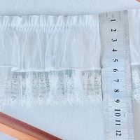 Dentelle plissée blanche pour accessoires de robe, garniture en dentelle plissée pour ourlet