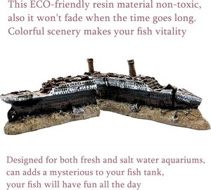 Antiek Romeins kolomruïne Europees kasteel hars aquariumdecoratie visbak schuilplaats (Titanic schipwreck) doos - Product Image 3