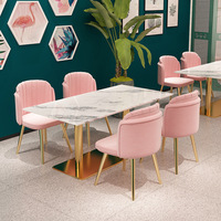 Conjunto moderno simples de mármore branco, venda por atacado, moderno, mármore branco, mesa de jantar comercial, restaurante, café, mesa de jantar e cadeira