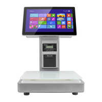 Caja Registradora Electrónica LICON de 15 kg y 15.6'' con Pantalla Táctil POS, Báscula, Impresora de Recibos con Código de Barras, IA, Windows 10, Pantalla Capacitiva de 10 Puntos, 4 GB de RAM