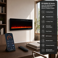 Thailand Fabrik 60-Zoll Smart WiFi Elektrokamin-Einsatz mit App-Steuerung, größerem Flammfenster und 12 Kristallflammenfarben